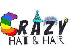 colorful words saying Crazy Hat & Hair